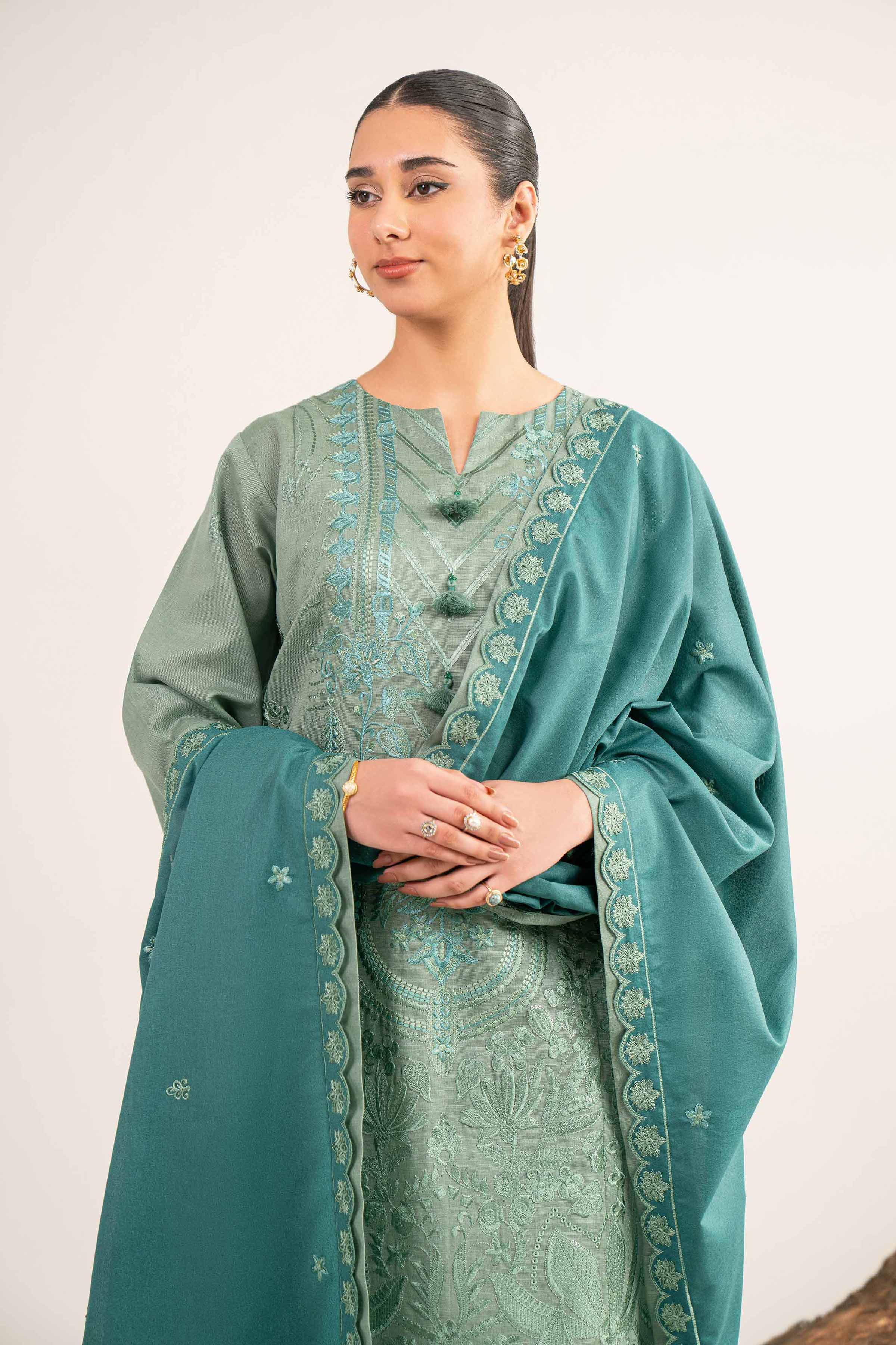 3 Piece - Embroidered Suit - 42503504 for Women - Unstitched Collection | Nishat | Shop Online