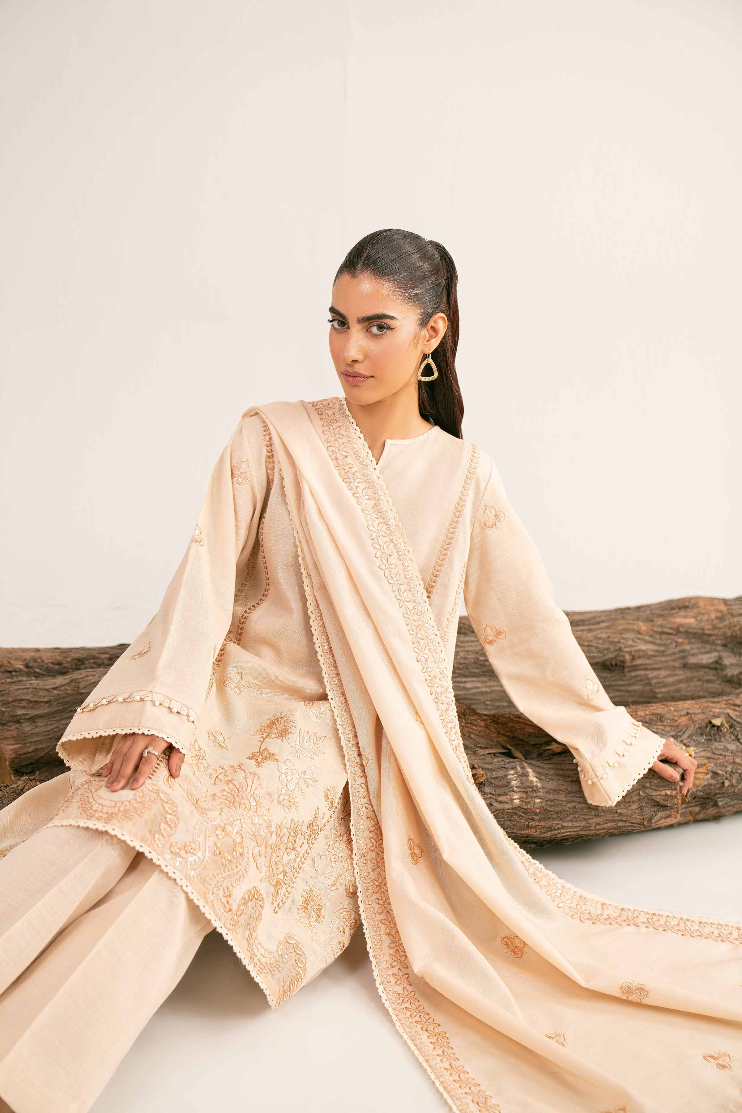 3 Piece - Embroidered Suit - 42503501 for Women - Unstitched Collection | Nishat | Shop Online